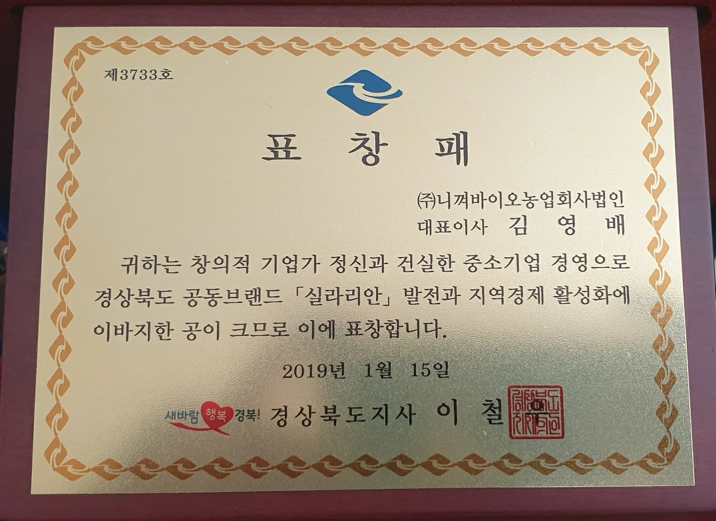 실라리안 표창패