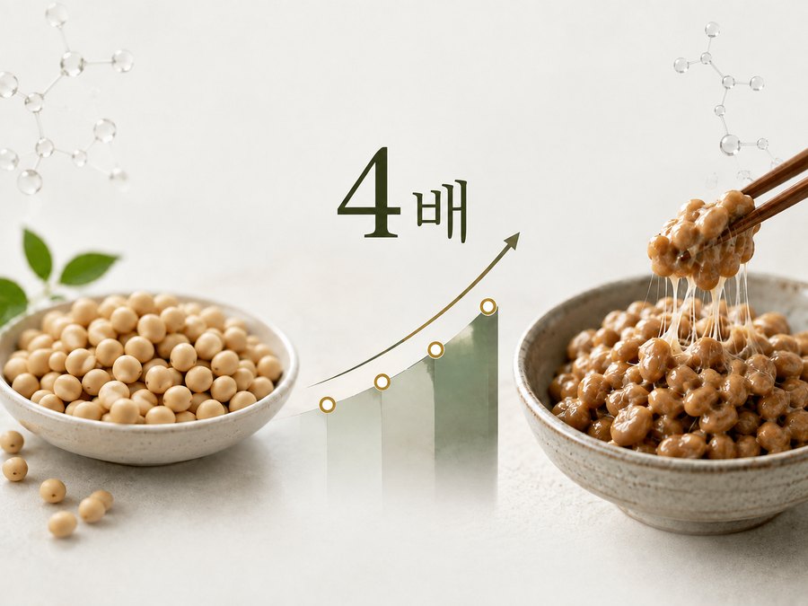 발효 전후 감칠맛 성분이 약 4배로 늘어난 모습